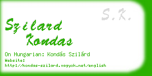 szilard kondas business card