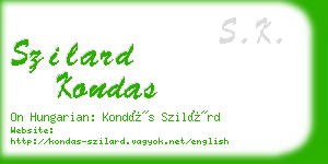 szilard kondas business card